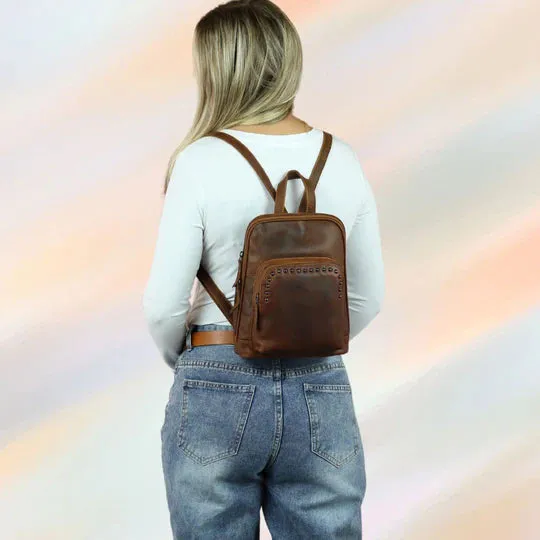 Abby Leather Concealed Carry Leather Backpack