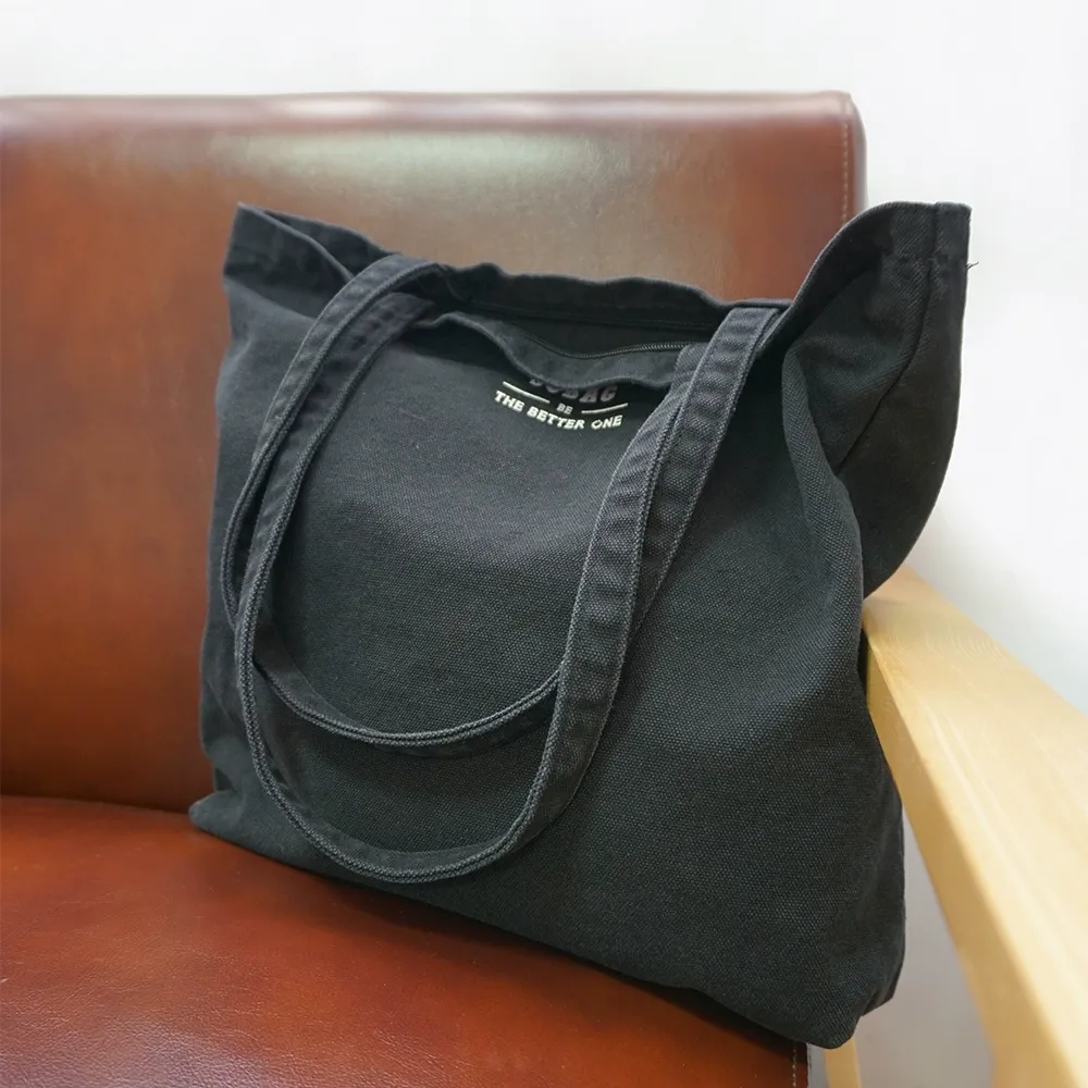 Black Canvas Tote Bag Canvas Handbag Womens Canvas Tote Shoulder Bag for Men