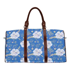 Blue Floral Waterproof Travel Bag/Small (Model 1639)