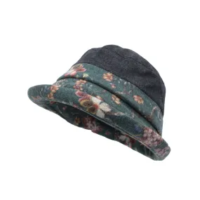 Bucket Hat Packable Floral Round Women Lady Simple Cap SLB1378