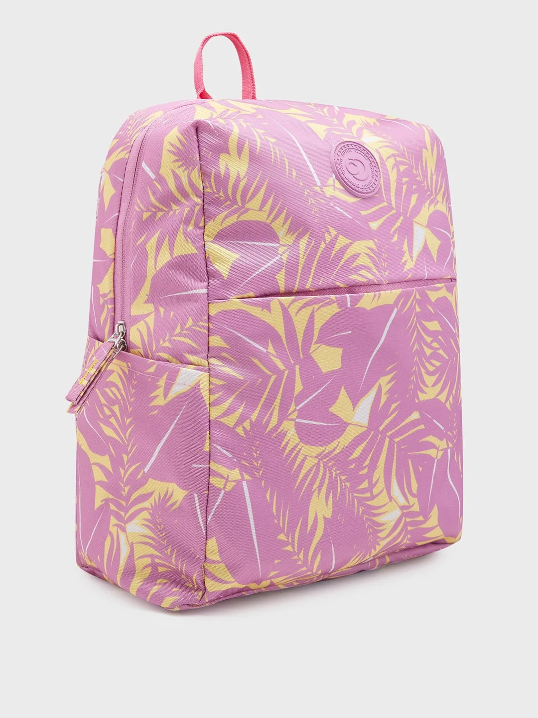 Caprese Eddy Laptop Backpack Medium Printed Pink