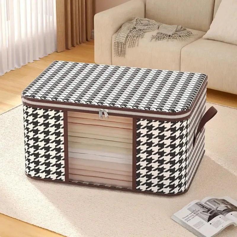 Houndstooth Large Storage Bag