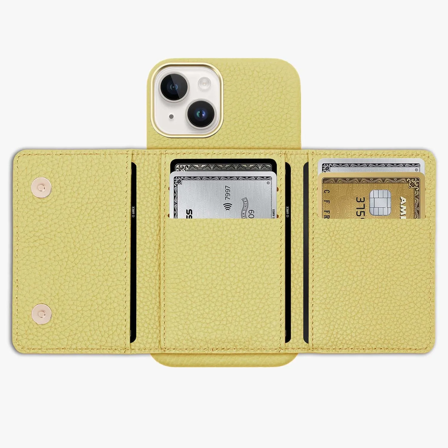 iPhone 13 Pro Leather Case with MagSafe Trifold Wallet Set