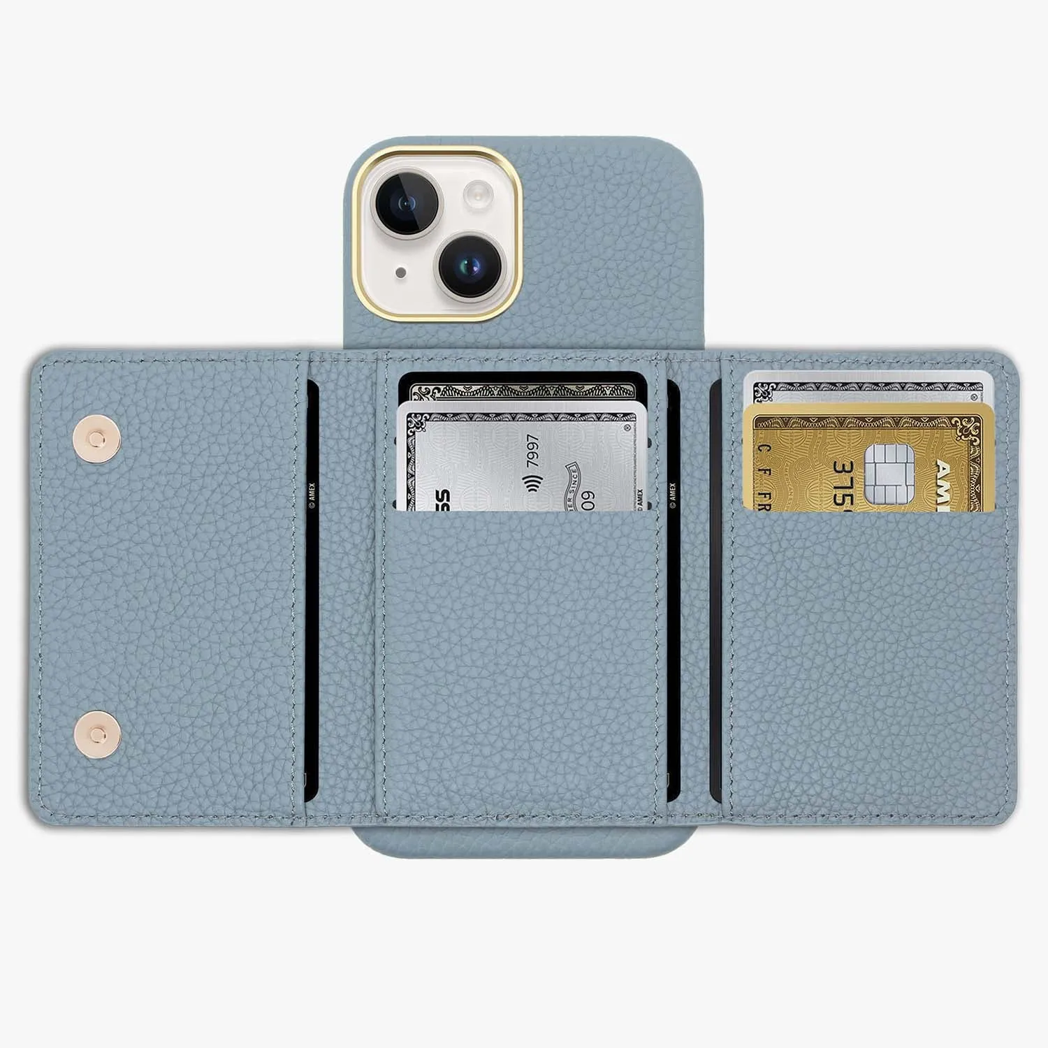 iPhone 13 Pro Leather Case with MagSafe Trifold Wallet Set