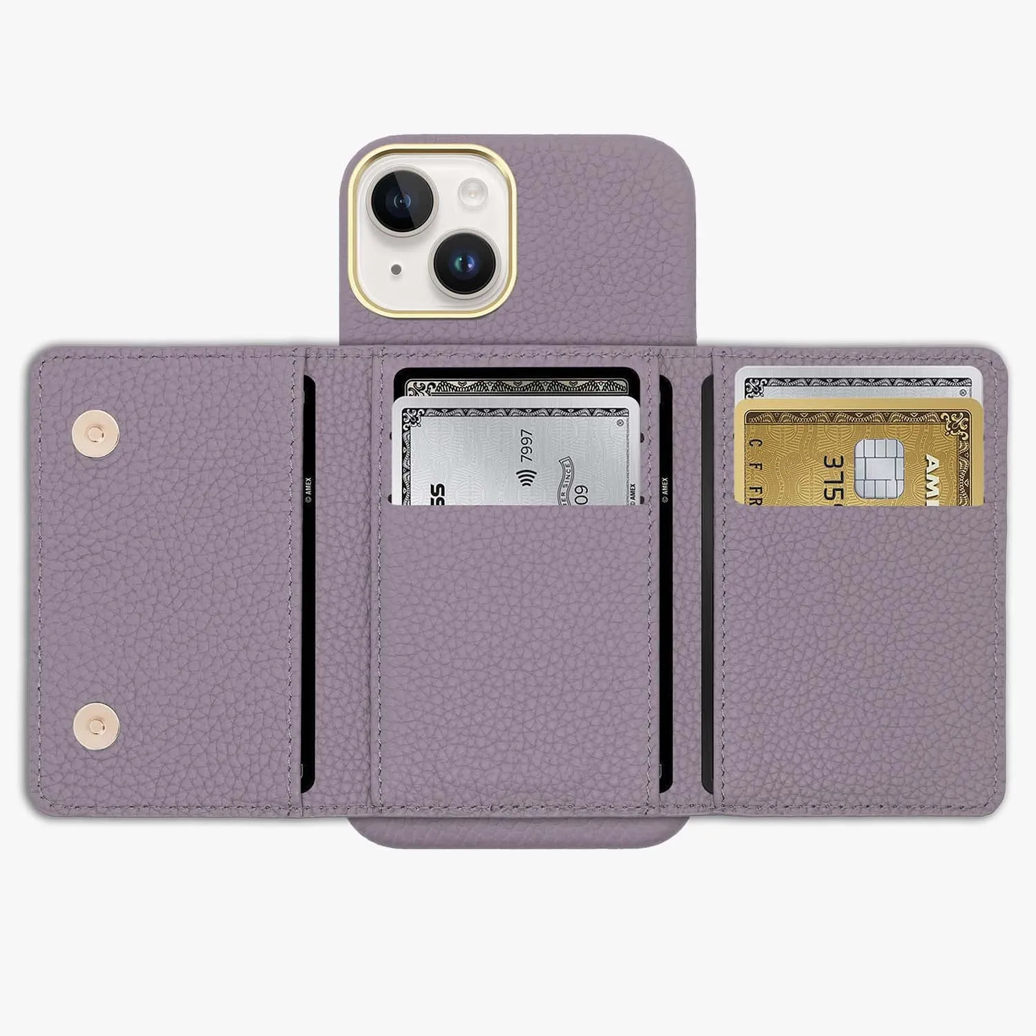 iPhone 13 Pro Leather Case with MagSafe Trifold Wallet Set