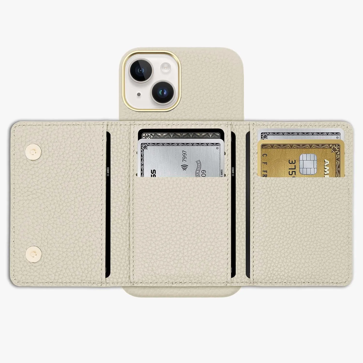 iPhone 13 Pro Leather Case with MagSafe Trifold Wallet Set