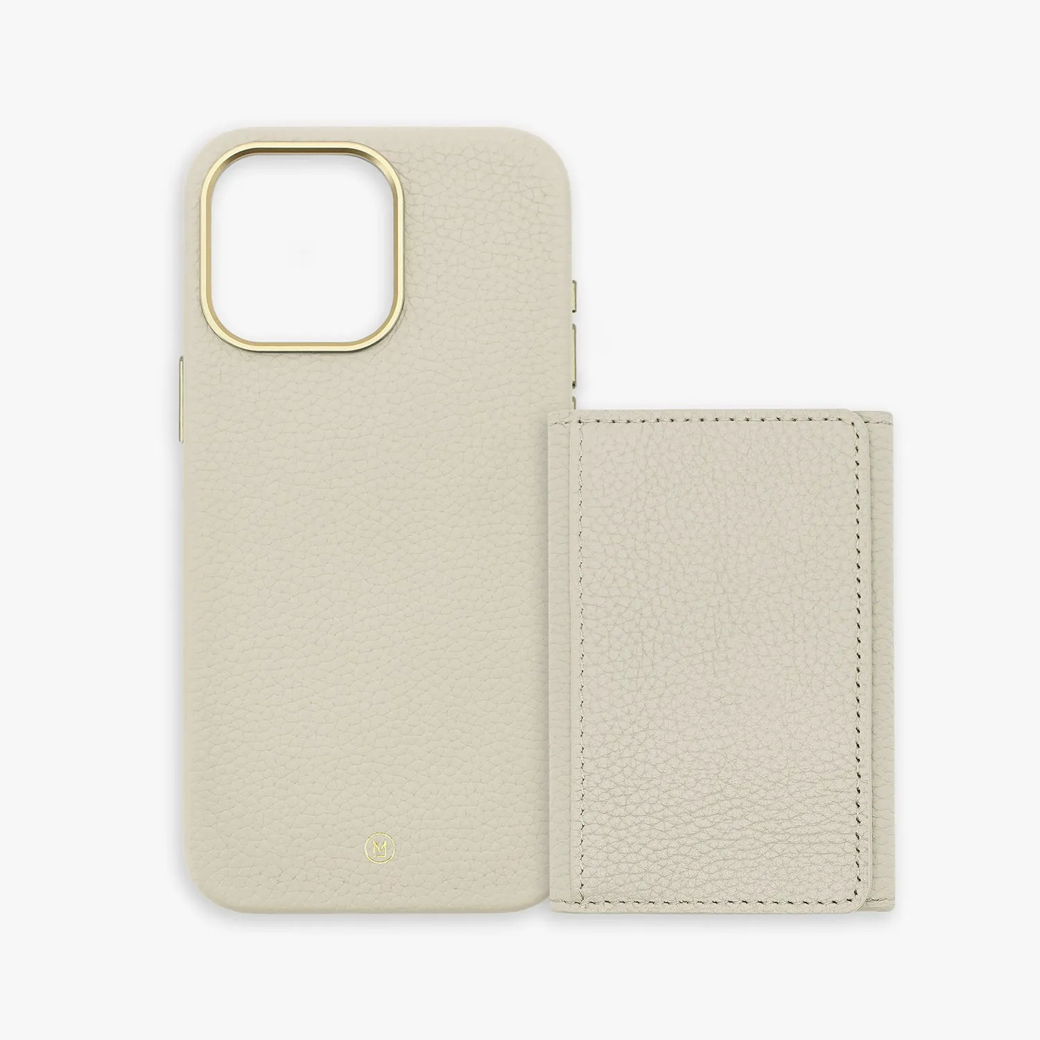 iPhone 15 Leather Case with MagSafe Trifold Wallet Set