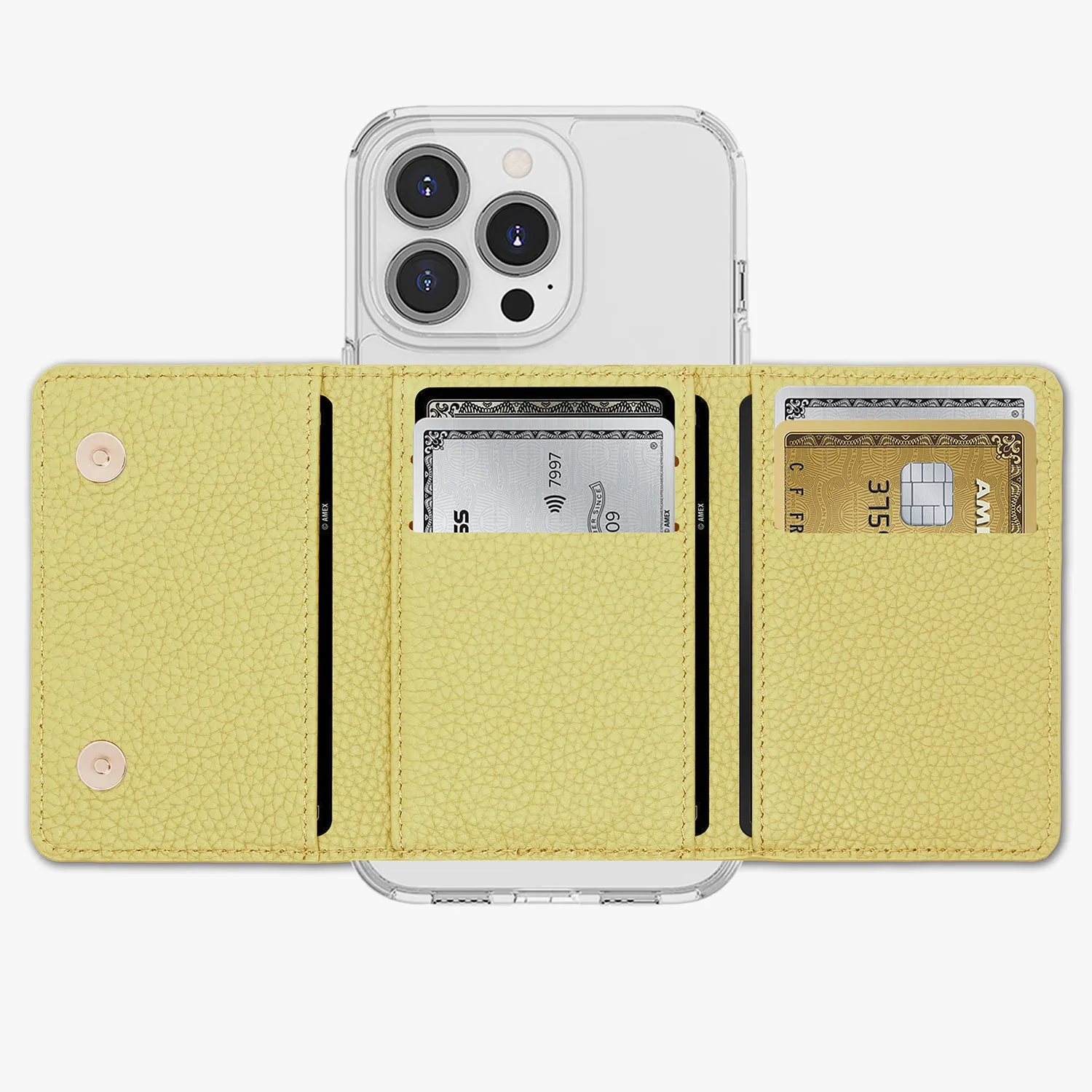 iPhone 16 Pro Max HD Clear Case with MagSafe Trifold Wallet Set