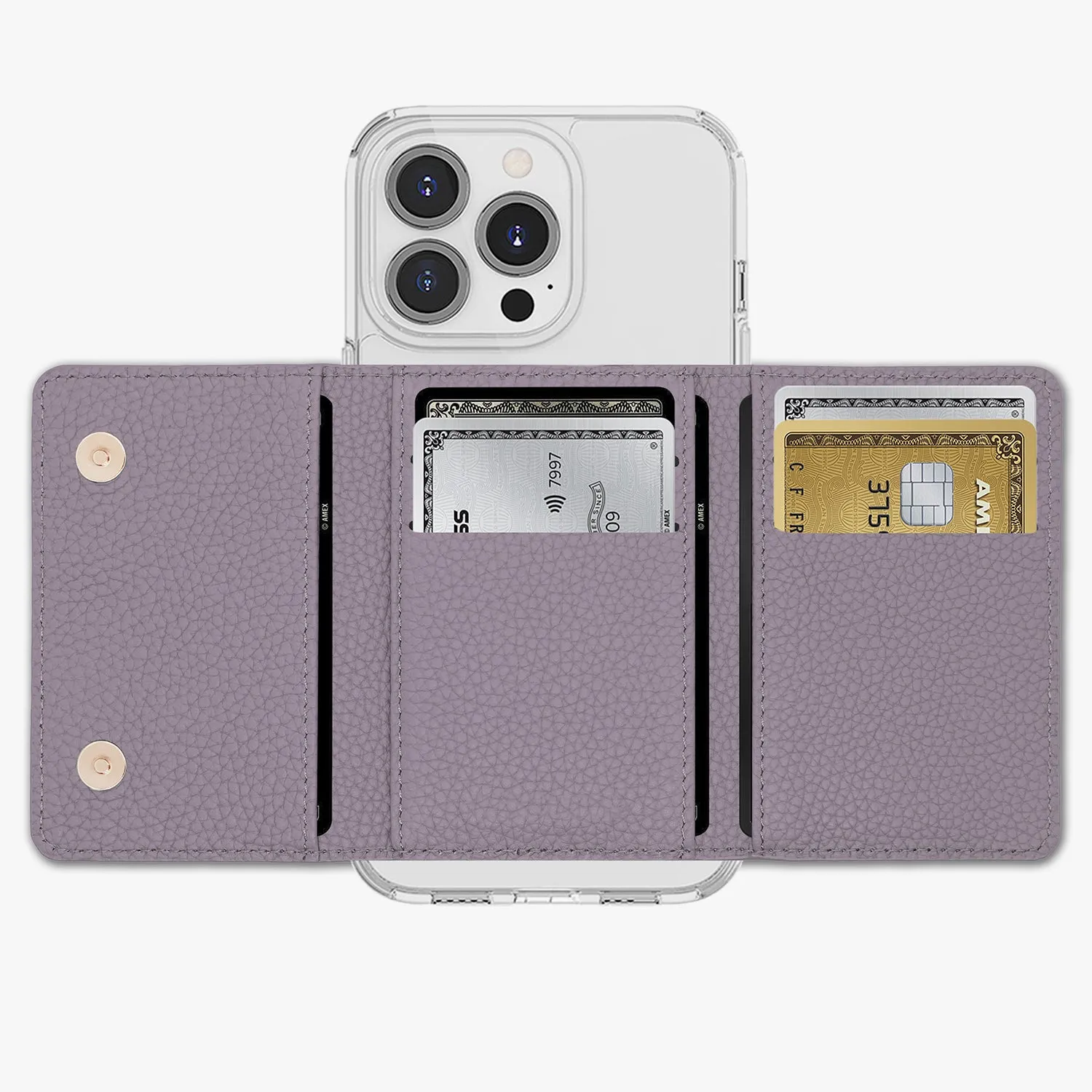 iPhone 16 Pro Max HD Clear Case with MagSafe Trifold Wallet Set