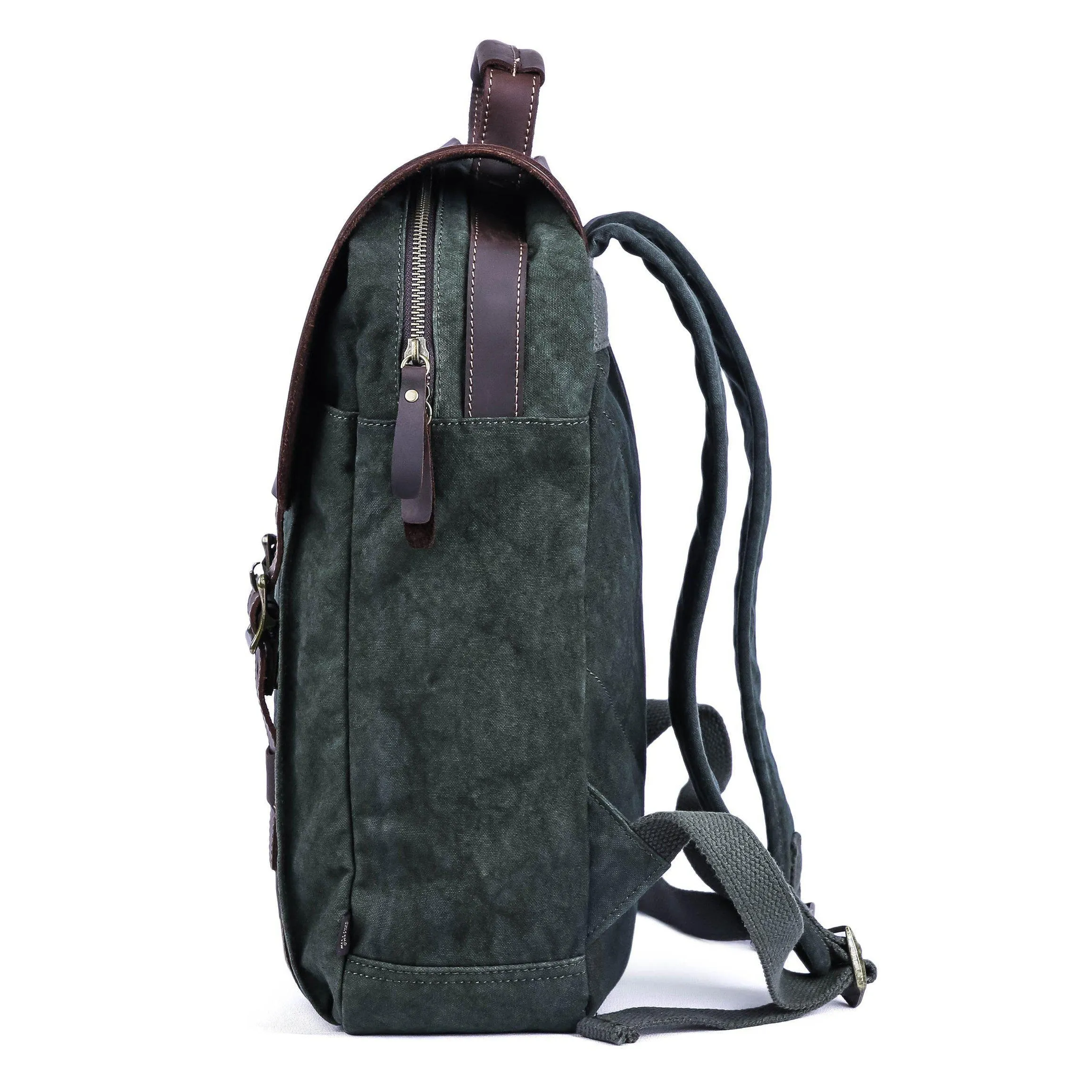 Leather Canvas Backpack #71102