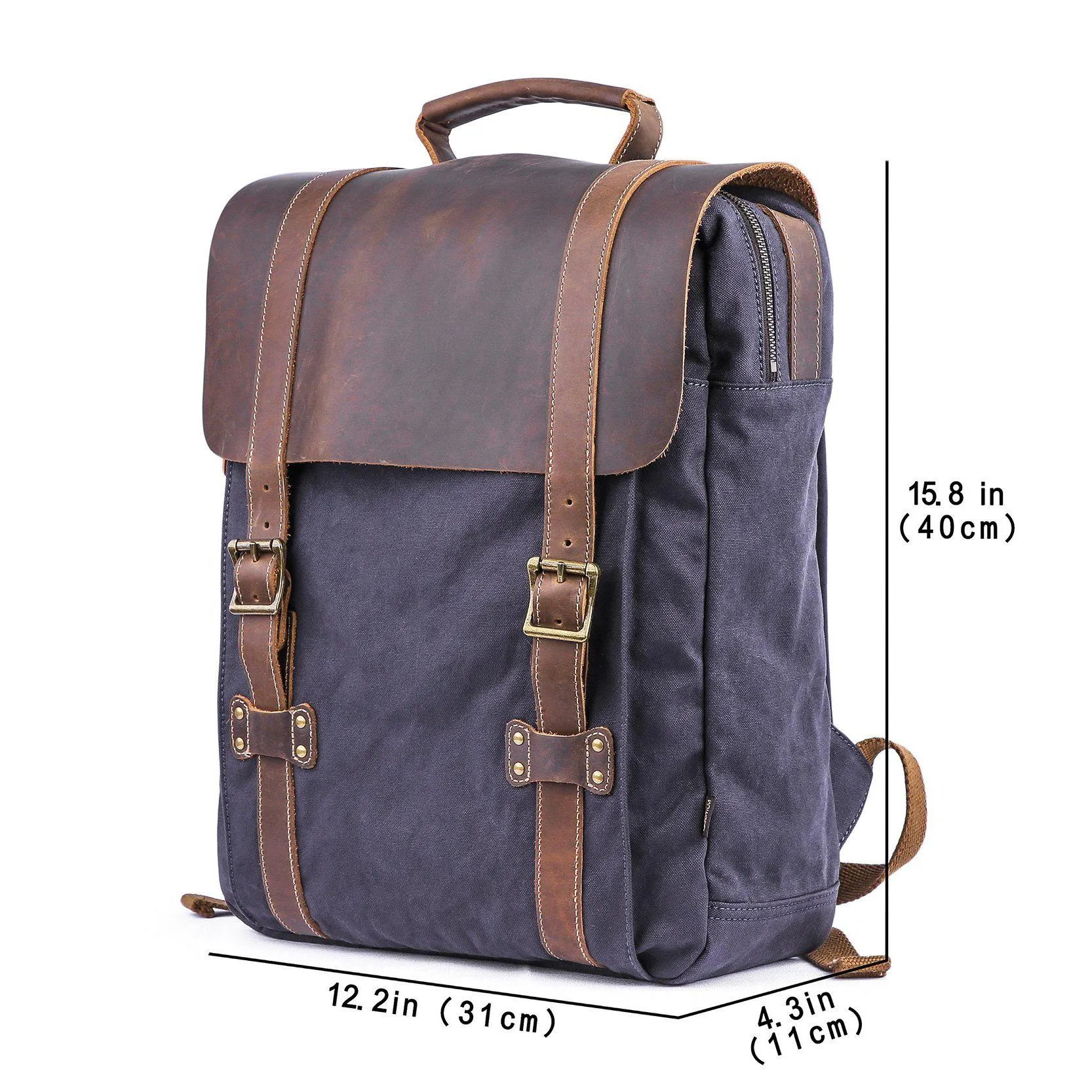 Leather Canvas Backpack #71102