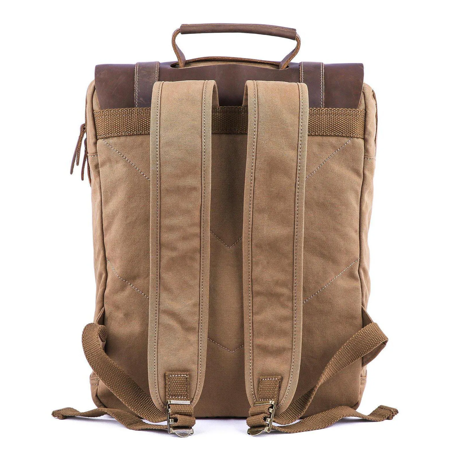 Leather Canvas Backpack #71102