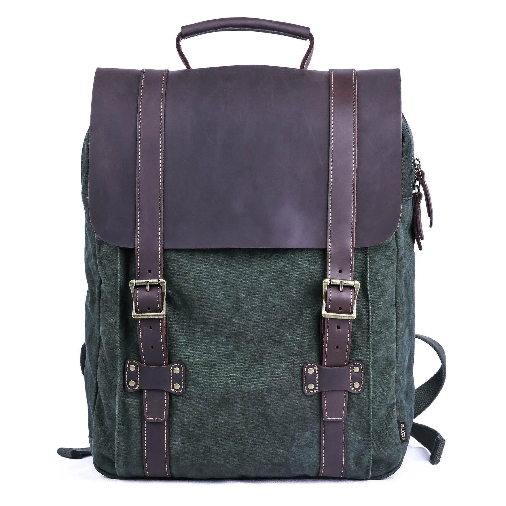 Leather Canvas Backpack #71102