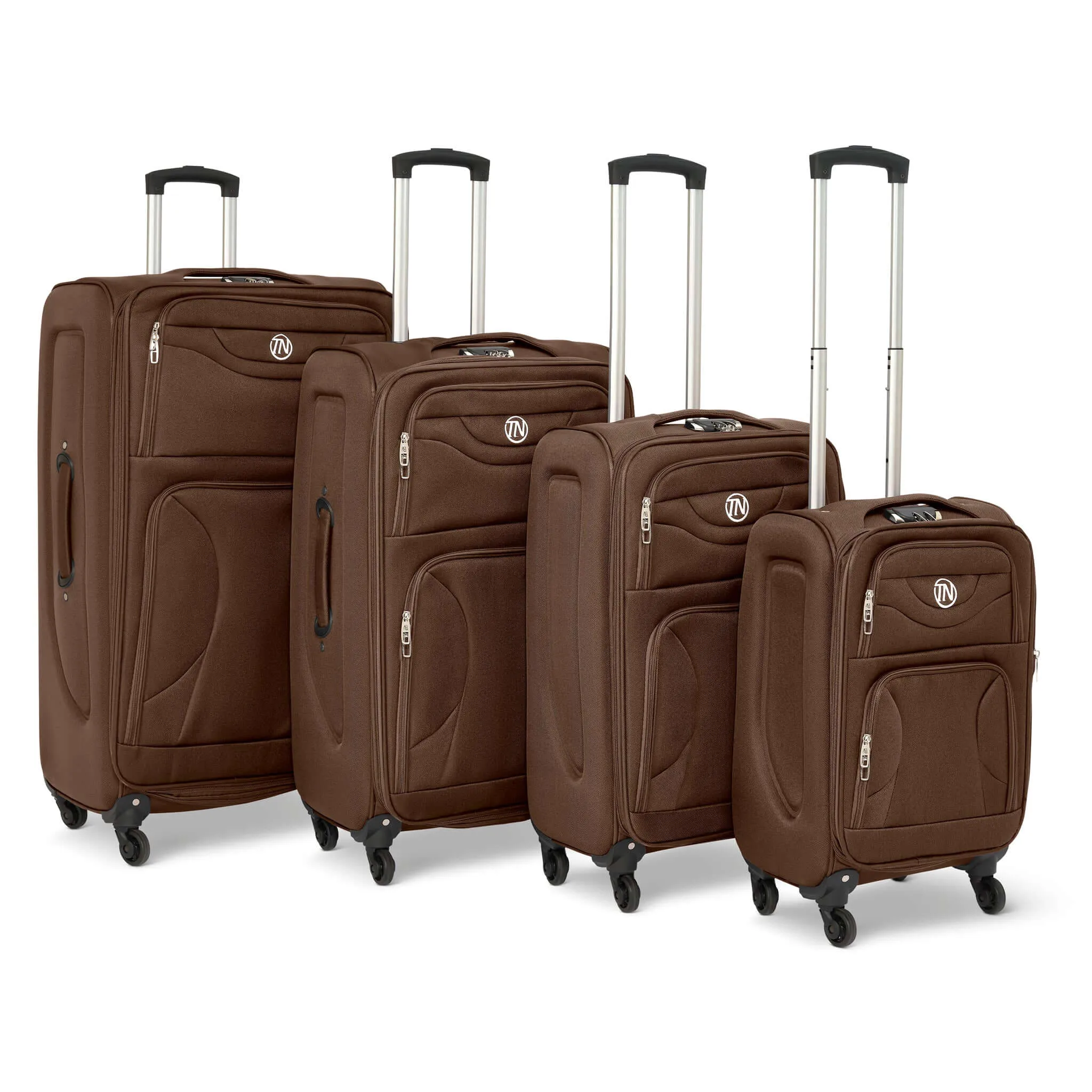 Lightweight Luggage Suitcase 4pcs 360 Wheels - Assorted Colours