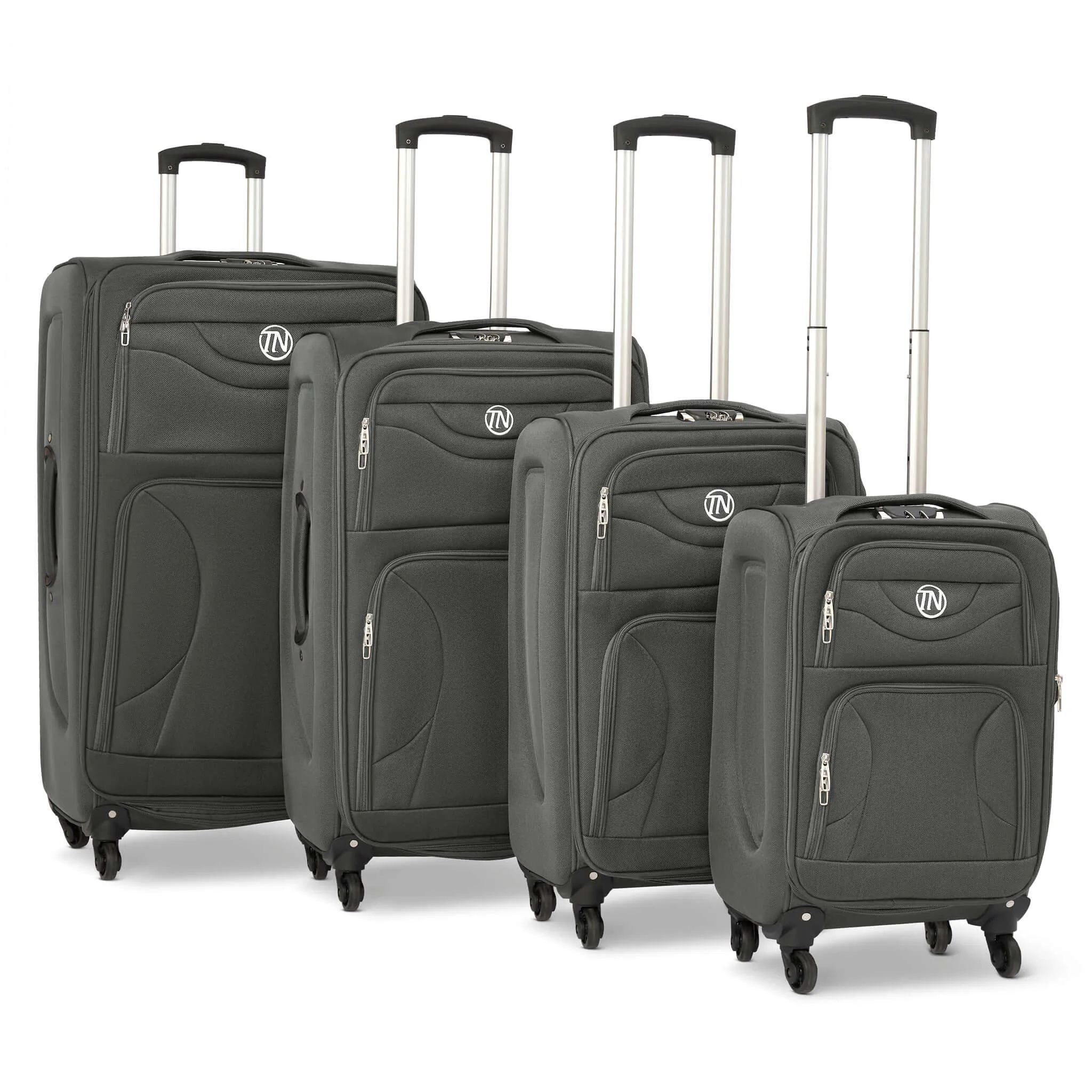 Lightweight Luggage Suitcase 4pcs 360 Wheels - Assorted Colours