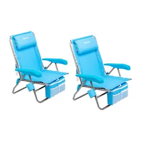 Premium Backpack Beach Chair with Cooler Bag, Set of 2