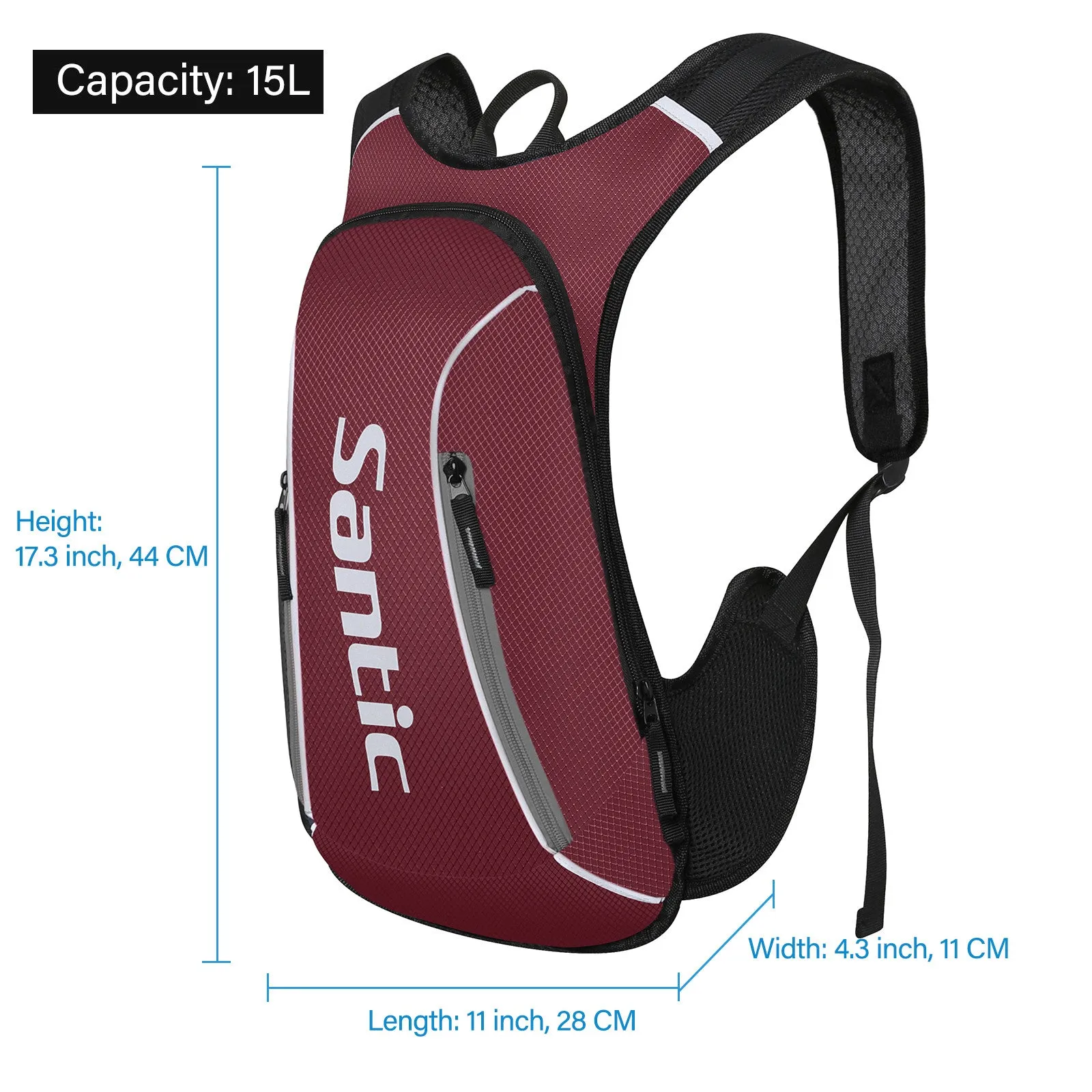 Santic Wine Red Cycling Backpack Light Small