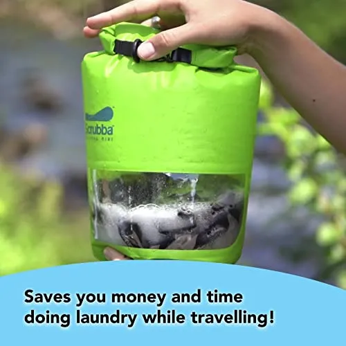 Scrubba Wash Bag MINI Ultra-Compact Washing Machine - Ideal for Travel, Camping & Hiking | Portable Washer & Dry Bag, 50% smaller than original Scrubba