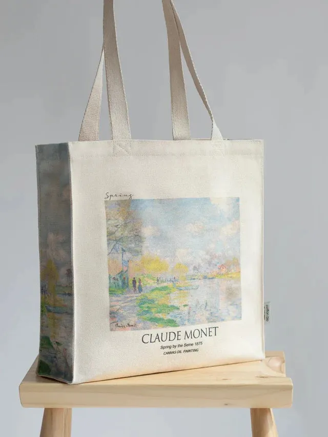 Spring by the Seine Claude Monet - Tote Bag