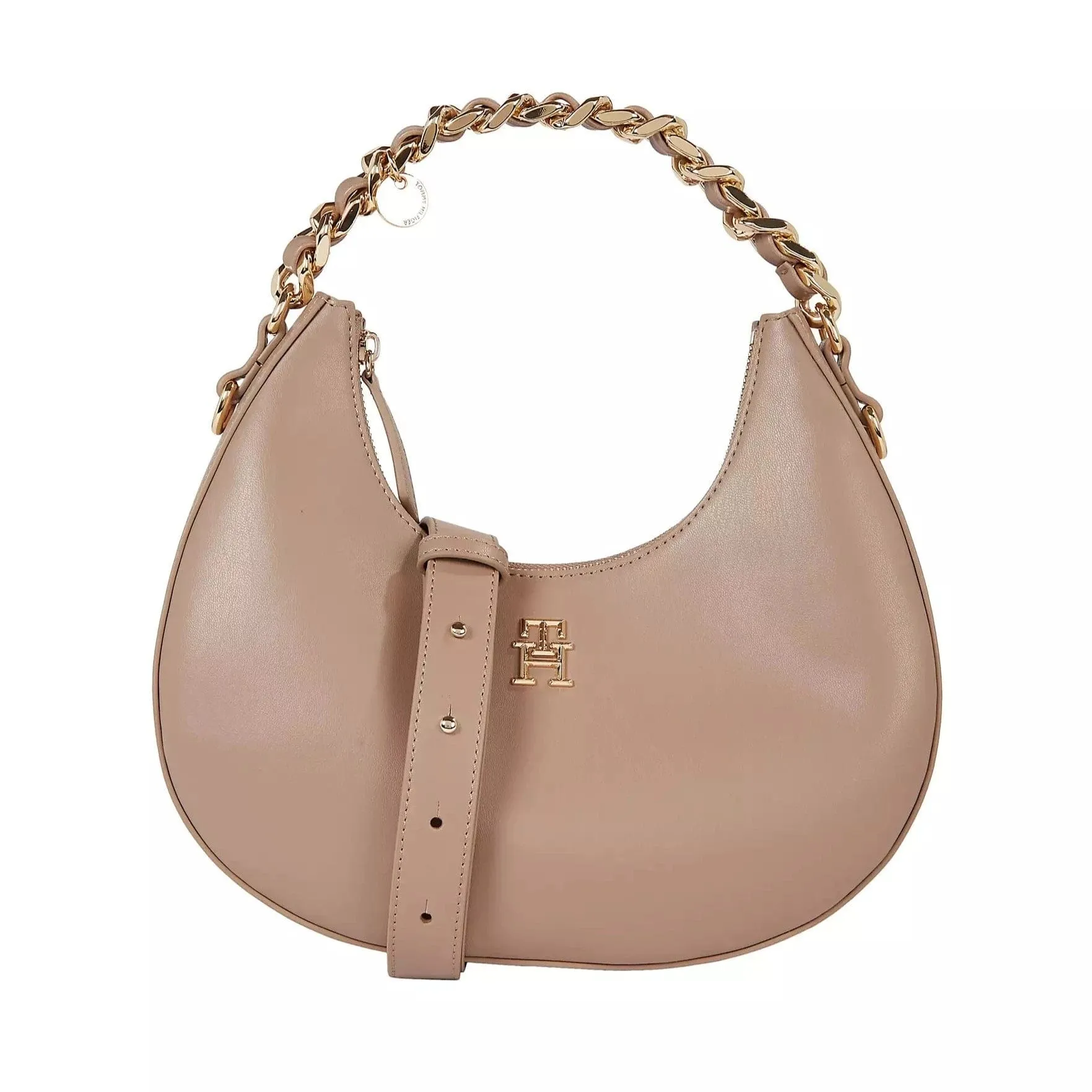 Tommy Hilfiger Chic Chain Strap Shoulder Bag in Oat Milk